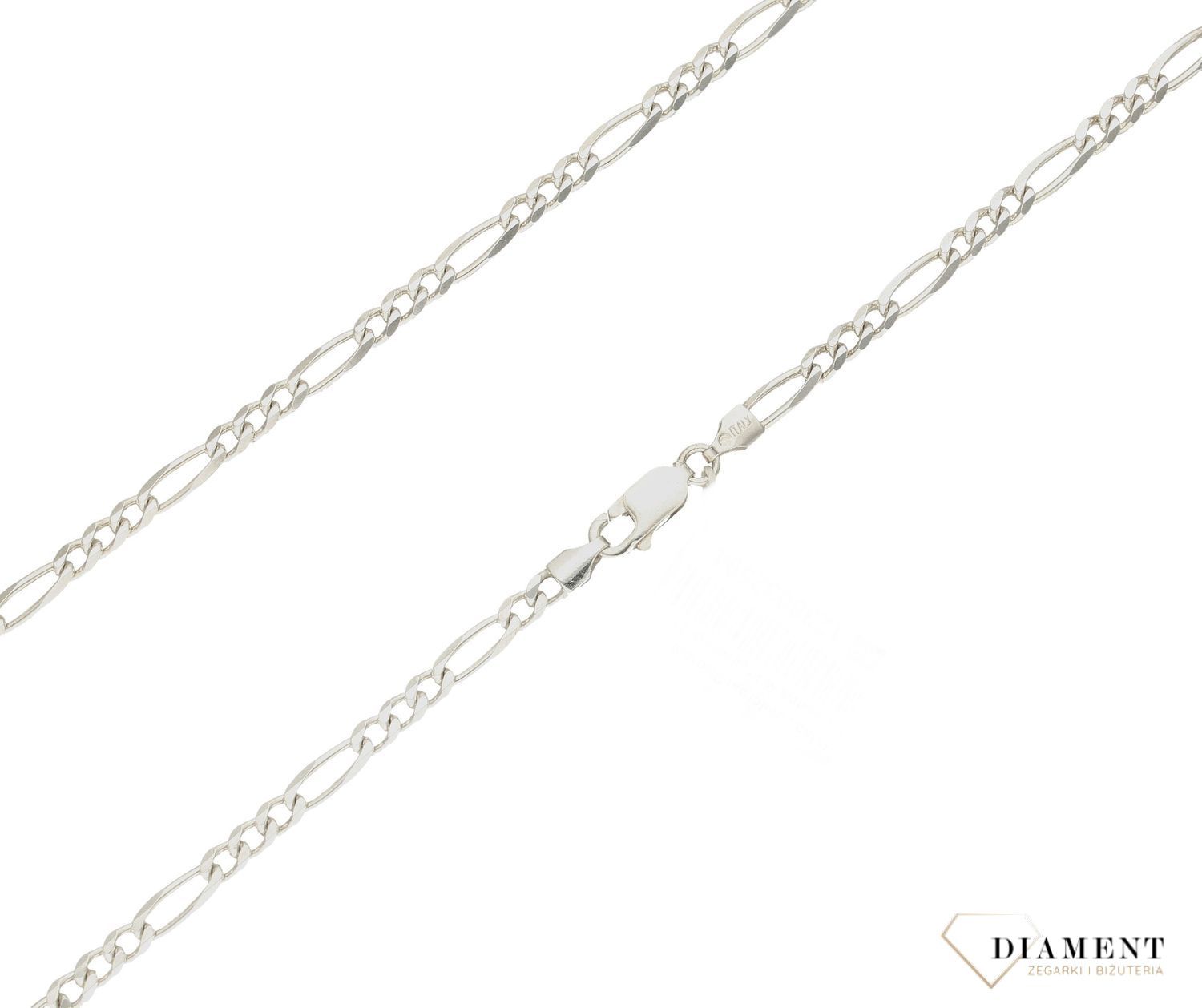 Łańcuszek srebrny 925 figaro 3,6mm DIA-LAN-5912-925 3,6mm. Łańcuszek męski typu figaro to jeden z najmodniejszych wzorów męskich wszech czasów, choć mimo upływu lat, nadal chętnie noszony przez mężczyzn. Idealny srebrny łańcus (1).jpg